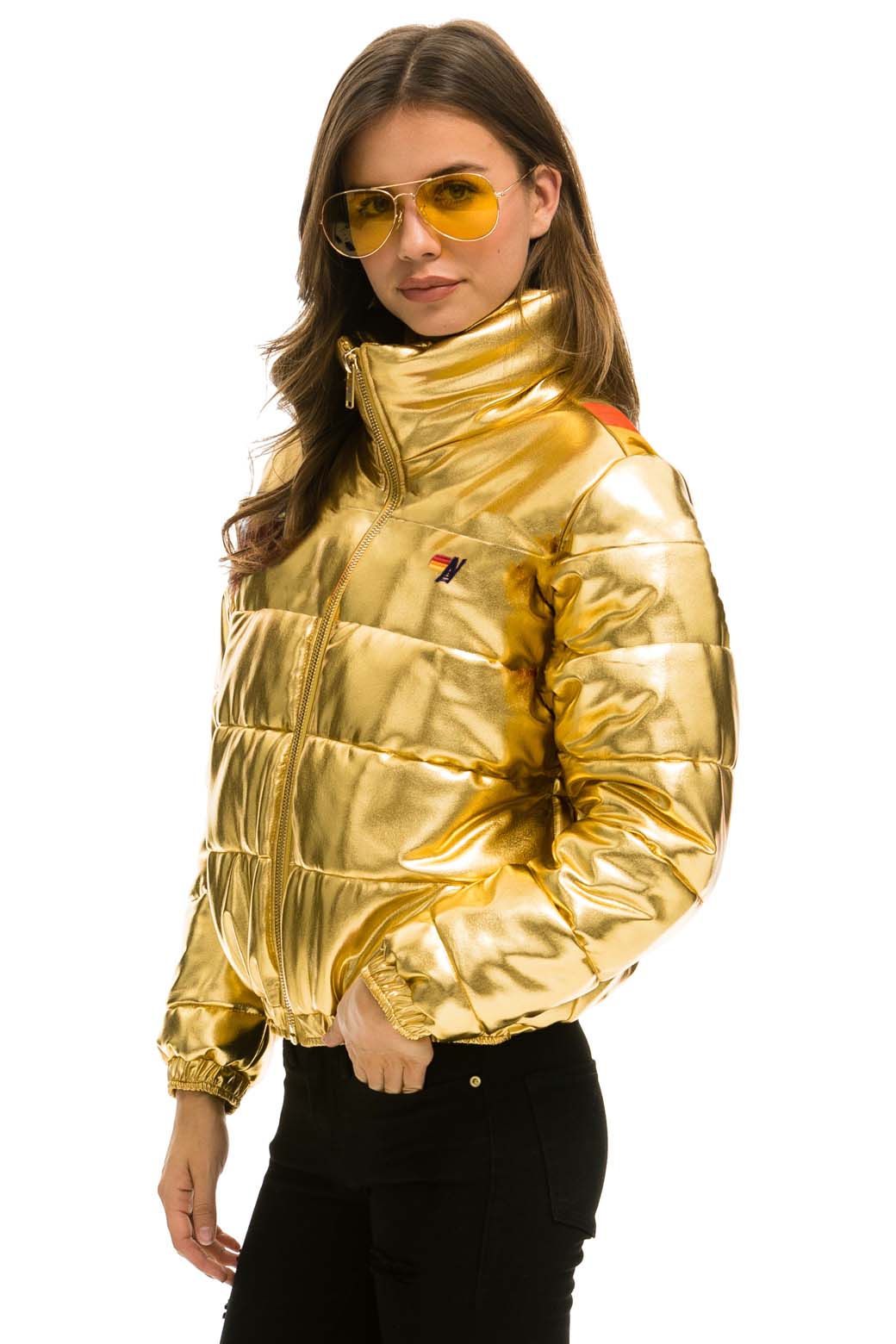 SUNBURST APRES PUFFER JACKET - GLOSSY GOLD - Image 2
